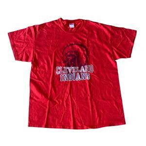 Vintage Cleveland Indians MLB Baseball Crew Neck short sleeve red t-shirt XL